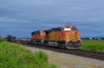 BNSF 5628/269 W/B through Mud Bay West, heading to the Oliver Siding on the BNSF North Branch with a mixed freight consist